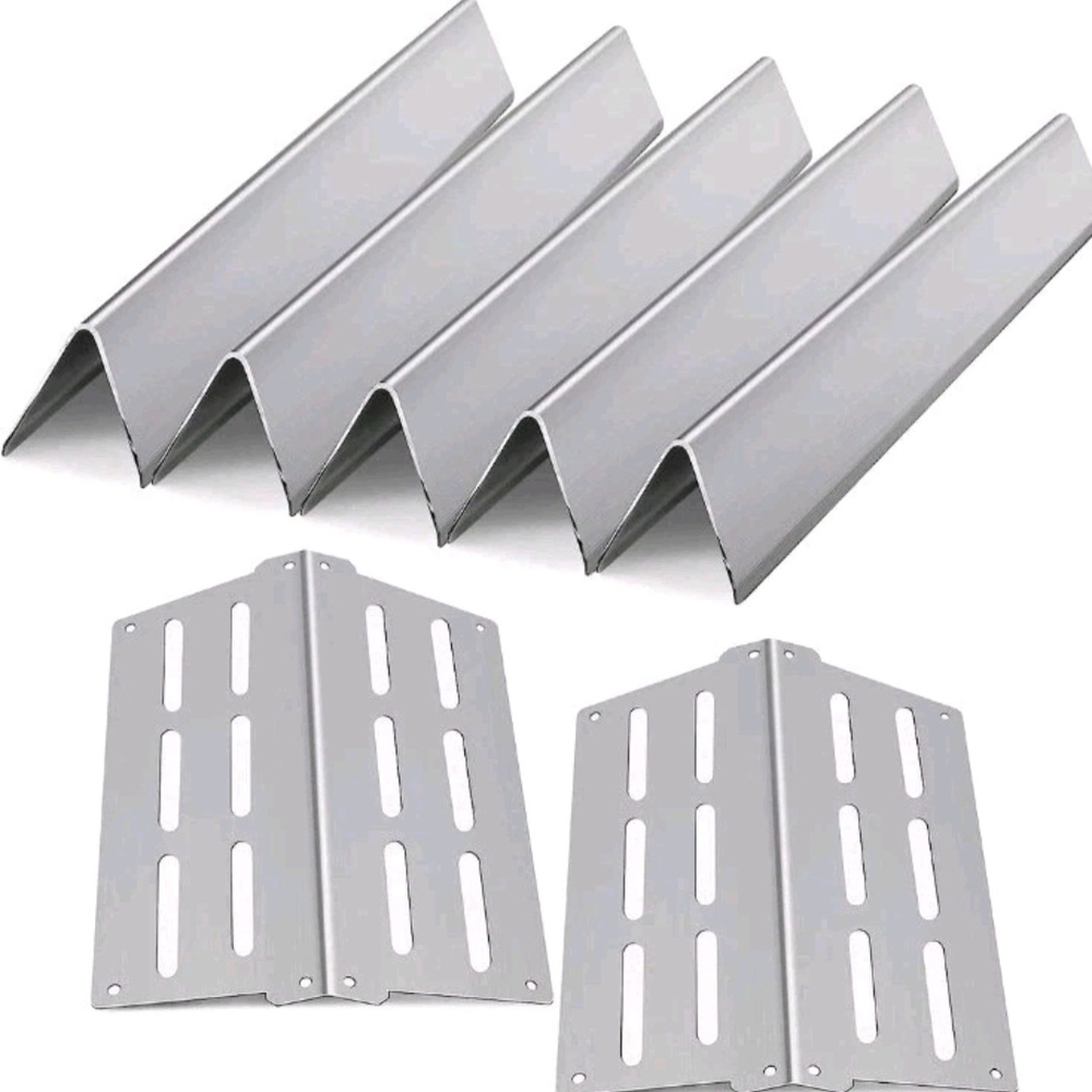 5x Flavorizer Bars+2x Heat Deflectors for Weber Genesis 300 Series E/S 310,320